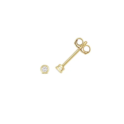 DIAMOND RUBOVER EARRING STUDS 0.06ct. 18ct y/gold